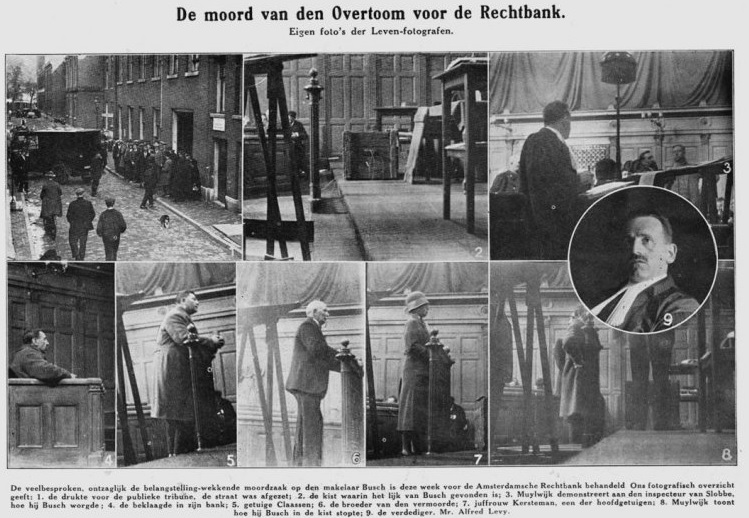 Collage de moord op makelaar Busch.